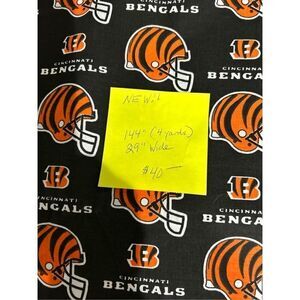 Bengals Football Cincinnati Fabric New 4 yards Sew aprons, hot pads, satchel